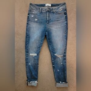 BKE Parker Universal fit high rise ankle skinny jeans distresses 30x27